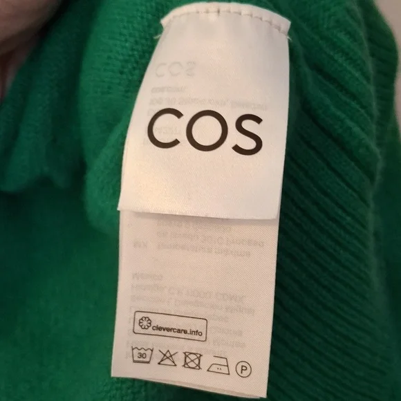 NEW COS Cashmere Sweater Jumper Bright Green Size L! VERY RARE COLOR!!! - Picture 11 of 13